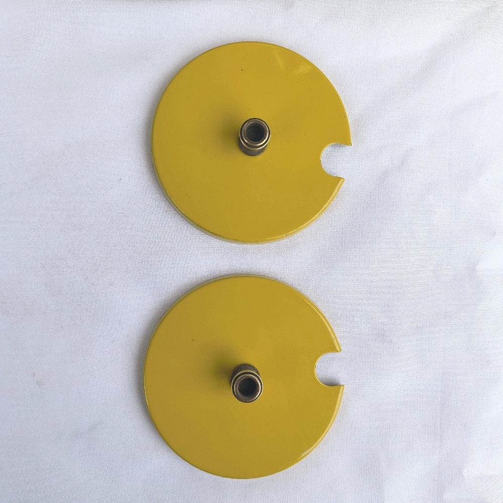 VINTAGE Mustard Yellow & Brass Retro Condiment Holder - Picture 13 of 14